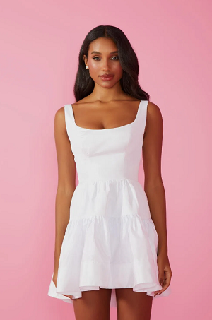 CAMERON SHORT DRESS - WHITE