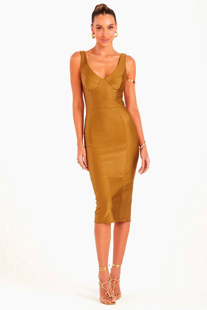 Outstanding Brazilian Evangelie Midi Sculpt Dress by Zen