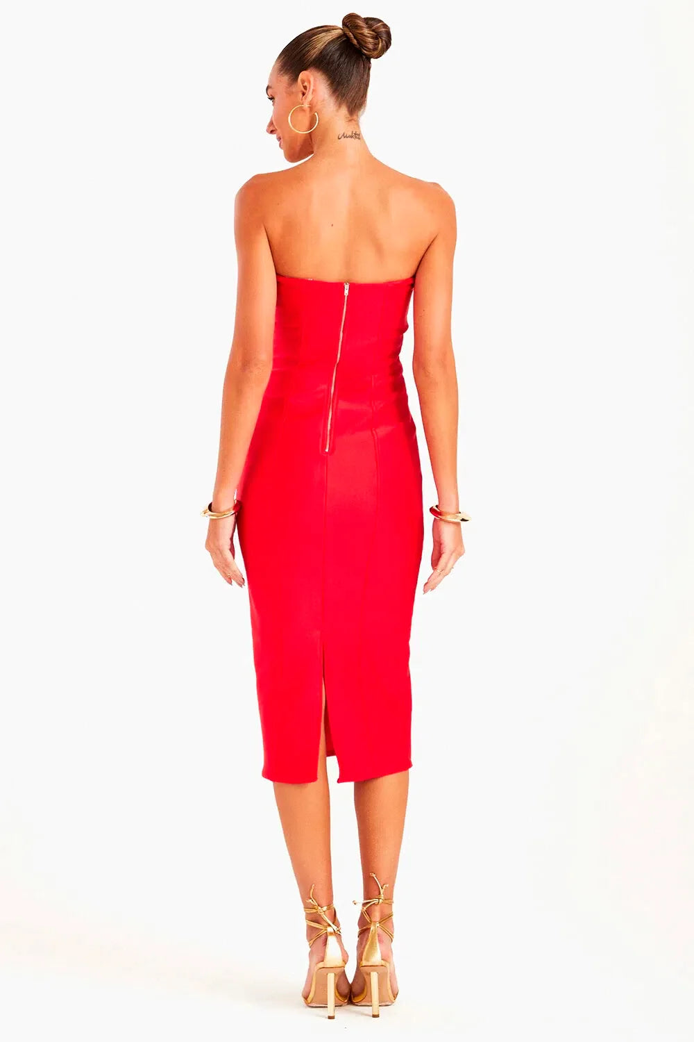 Opulent Brazilian Daphne Midi Strapless Sculpt Dress